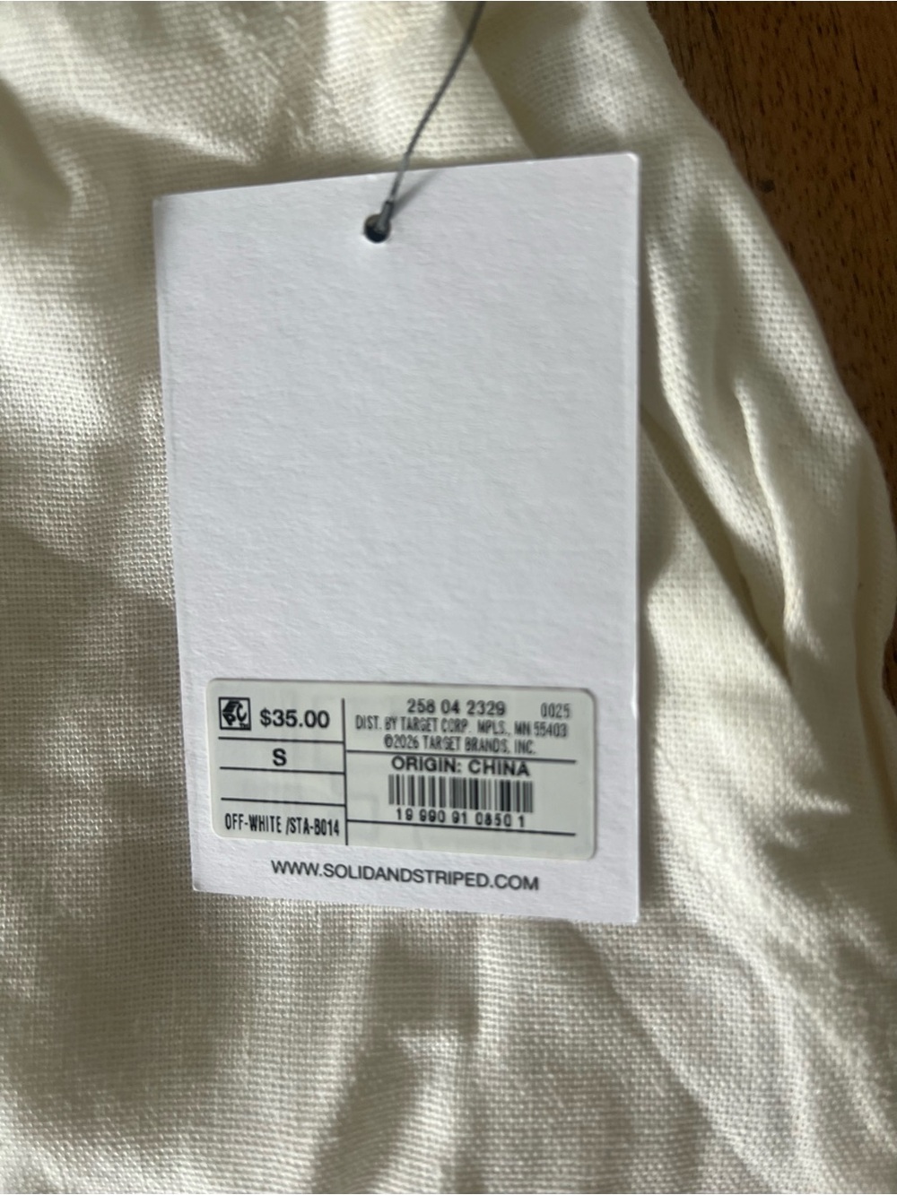 Solid & Striped Women Mid-Rise Drawstring Linen Blend Pull-On Pants - white S - Picture 9 of 9